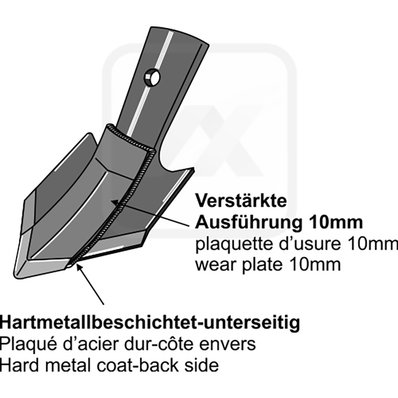 Landwirtschaft Bodenbearbeitung Grubber Schare & Leitbleche Schnell-Wechsel-Schar - 100mm Bourgault Grubber Schare & Leitbleche Schnell-Wechsel-Schar - 100mm Bourgault