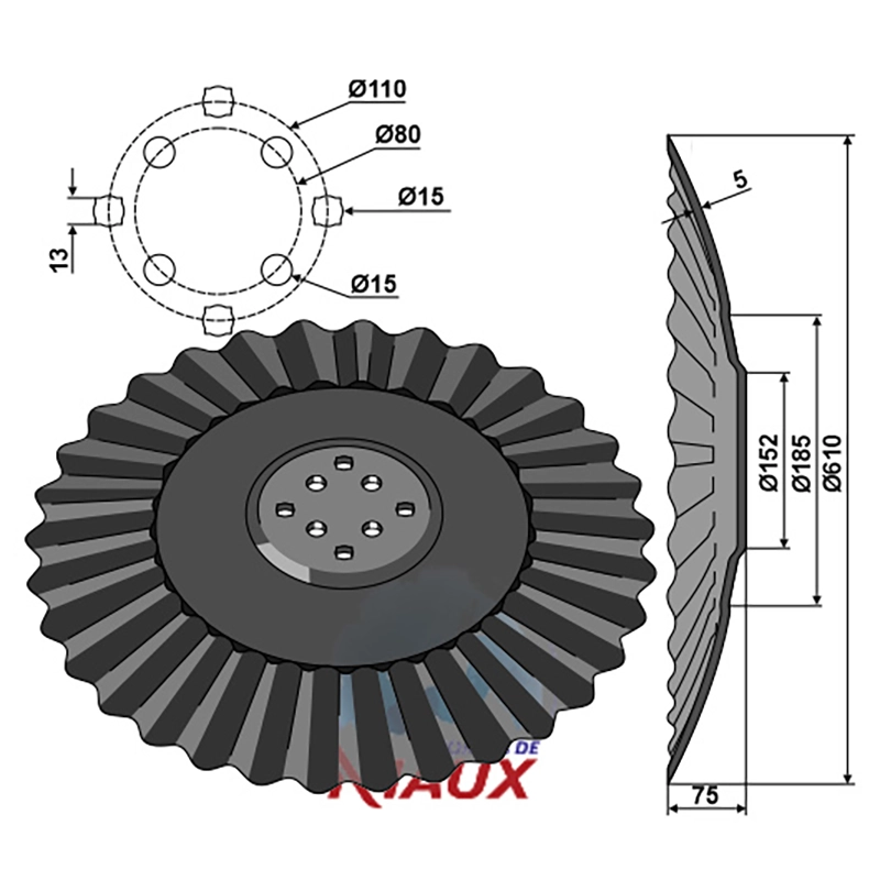 Landwirtschaft Bodenbearbeitung Scheibeneggen Scheibe gewellt Agrisem Landwirtschaft Bodenbearbeitung Scheibeneggen Scheibe gewellt Agrisem