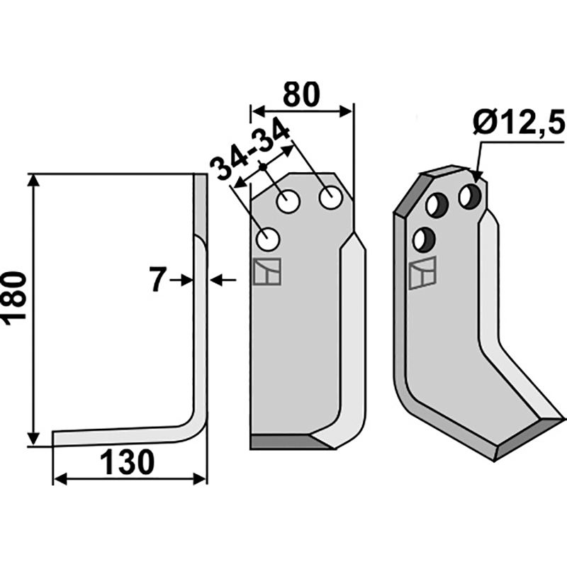 Agritalia|Carraro S.p.A. Fräsmesser, linke Ausführung IHOF CRR-01L