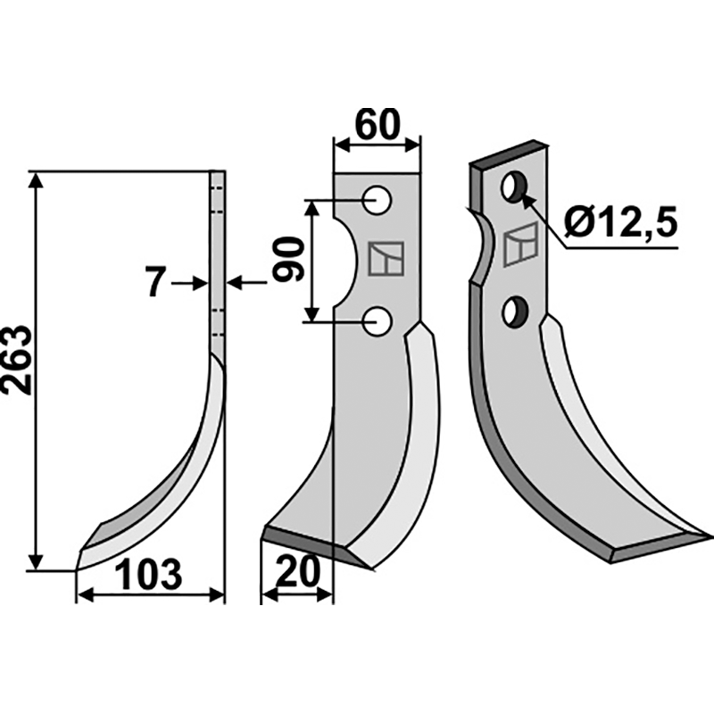 FER-02L Fräsmesser, linke Ausführung Ferrari Fräsmesser, linke Ausführung IHOF FER-02L