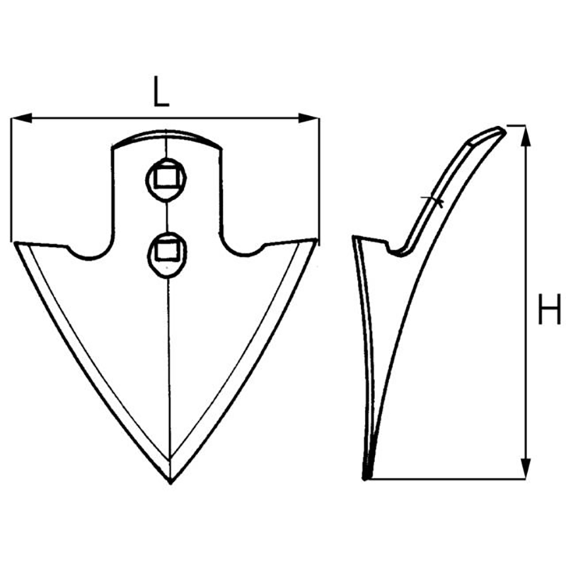 Gänsefussspitze 150X5 Ea45 2 Löcher Hacktechnik Gänsefussspitze 150X5 Ea45 2 Löcher