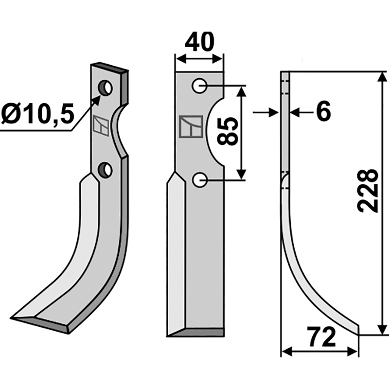 MGB-01R Fräsmesser, rechte Ausführung M.Gi.Bi Fräsmesser, rechte Ausführung IHOF MGB-01R