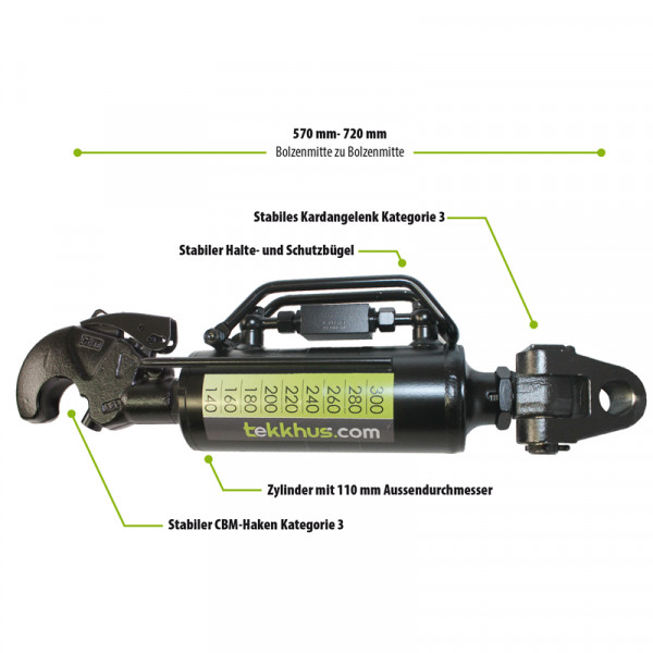 Hydraulischen Oberlenker CAT 3 passend für John Deere 