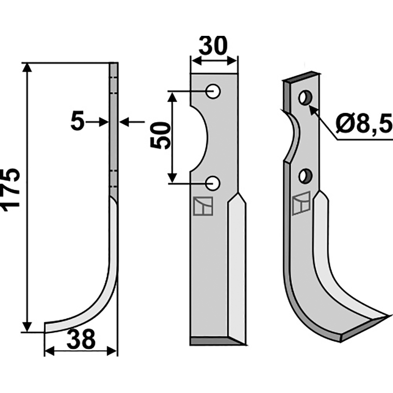 Adriatica Fräsmesser, linke Ausführung IHOF ADR-12L