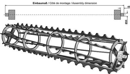 Industriehof Scherenbostel | Krümlerwalzen mit Welle Ø35 - 1600mm (312-400-1600)
