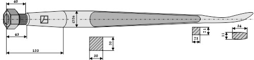 Löffelzinken 1100mm