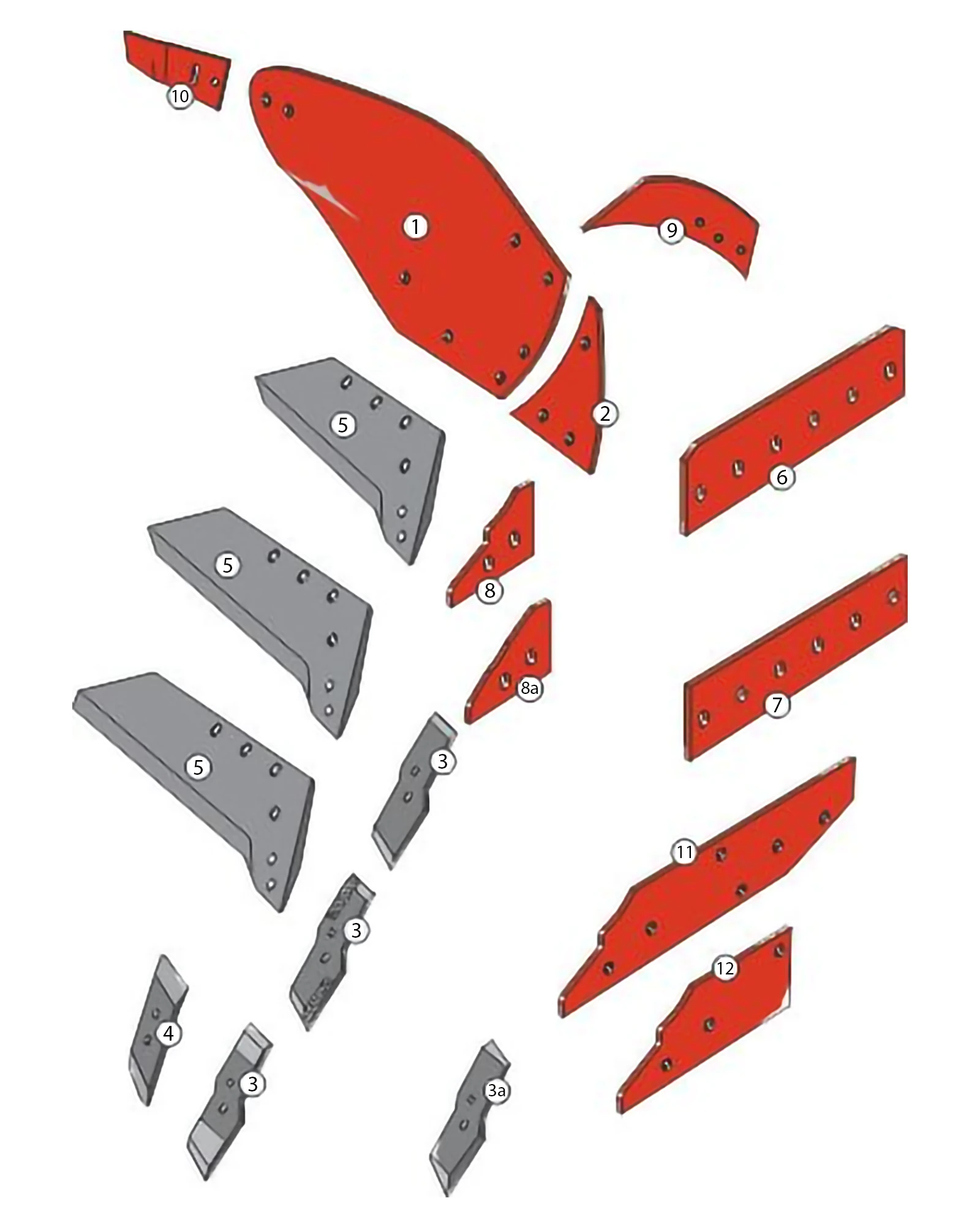 Explosionszeichnung Kuhn Pflugkörper Typ H4