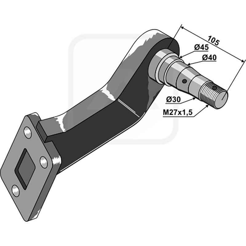 Landwirtschaft Bodenbearbeitung Scheibeneggen Zubehör Lagerflansch mit Achse - rechte Ausführung