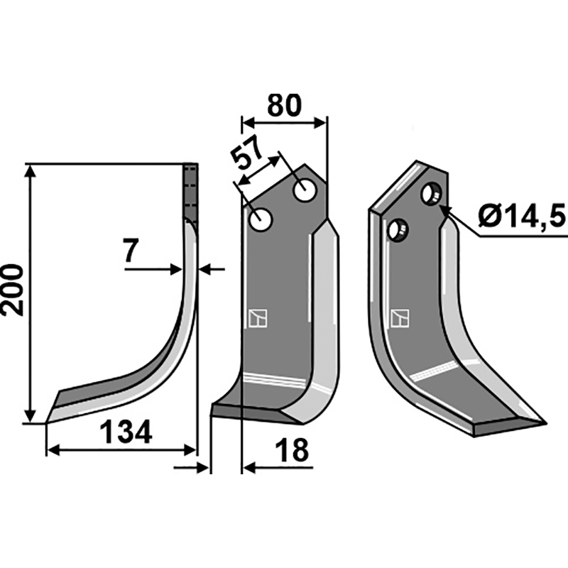 HOW-67L Fräsmesser, linke Ausführung Howard 73000107420V Fräsmesser, linke Ausführung IHOF HOW-67L