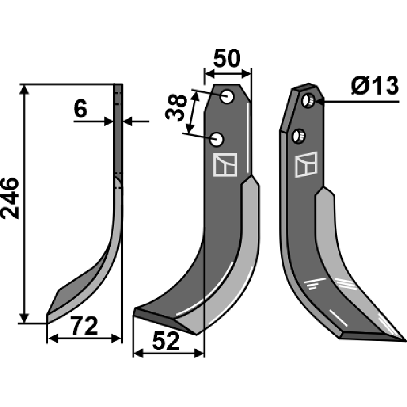 VAL-03L Fräsmesser, linke Ausführung Valpadana Fräsmesser, linke Ausführung IHOF VAL-03L