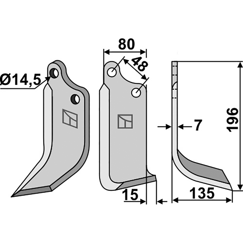 Maschio/Gaspardo|Forigo-Roteritalia 29100405 Fräsmesser, rechte Ausführung IHOF MAS-37R