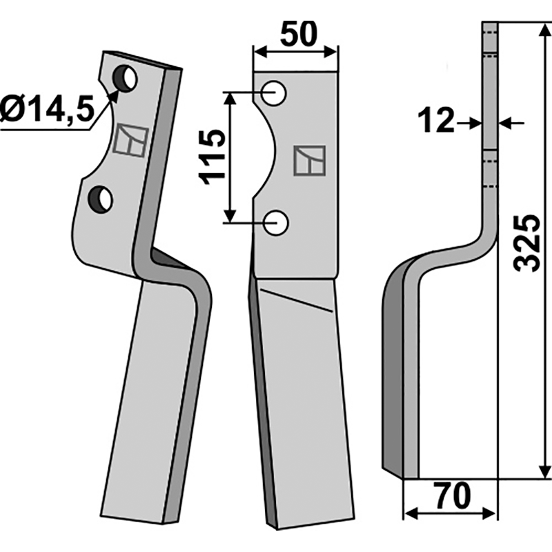 HOW-54R Rotorzinken, rechte Ausführung Howard 181746 Rotorzinken, rechte Ausführung IHOF HOW-54R