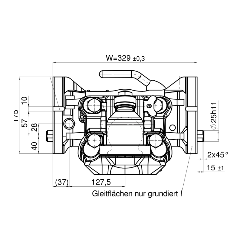 K80 Kugel für Fendt Scharmüller 05.6330.42-A11 330mm Grau