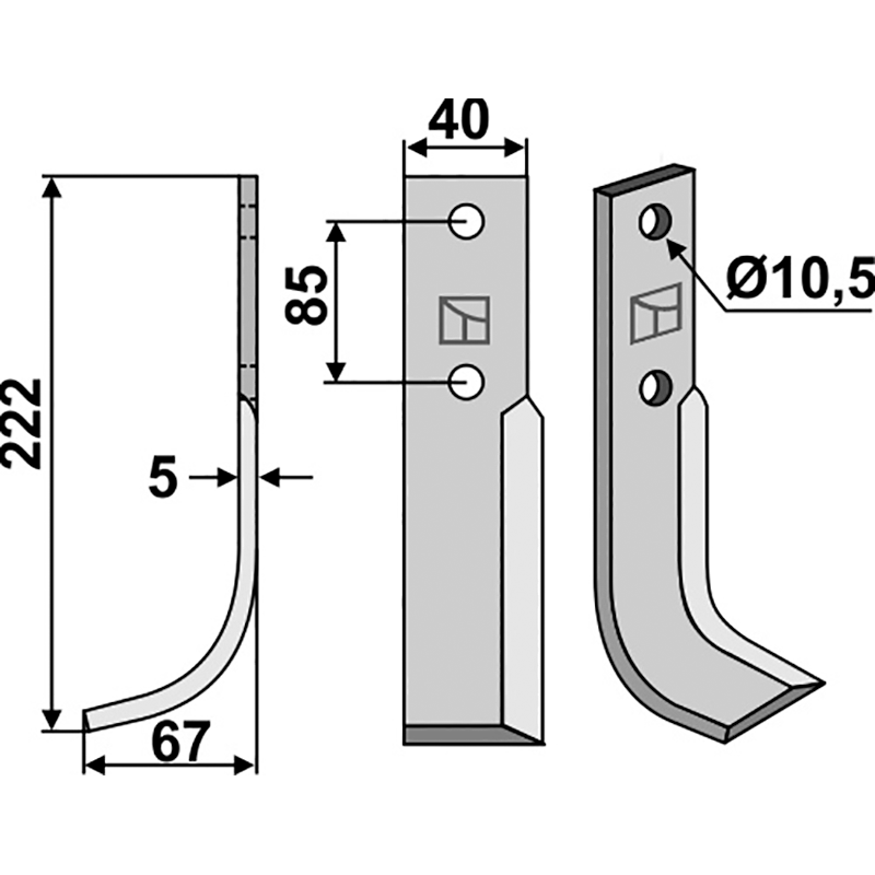 M.A.B. Bocchini Fräsmesser, linke Ausführung IHOF MAB-08L