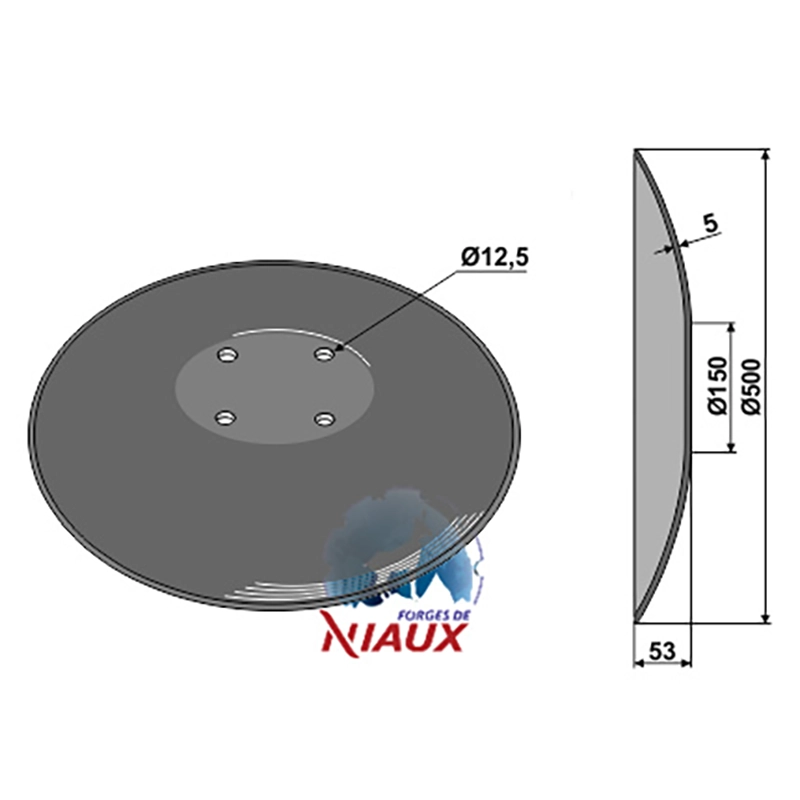 Landwirtschaft Bodenbearbeitung Scheibeneggen Scheibe mit flachem Ansatz glatt Niaux