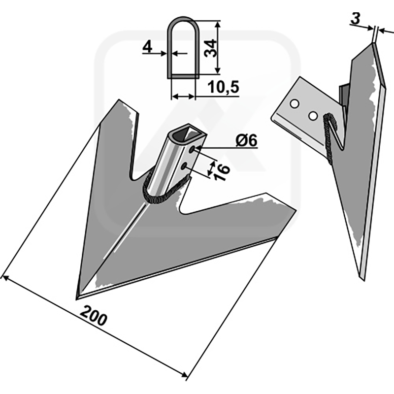 Landwirtschaft Bodenbearbeitung Grubber Schare & Leitbleche Gänsefussschar Hatzenbichler