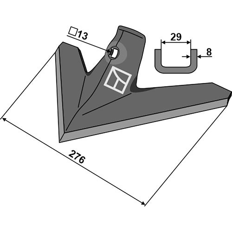 Landwirtschaft Bodenbearbeitung Grubber Schare & Leitbleche Gänsefussschar 276mm Farmet Kompaktomat Grubber Schare & Leitbleche Gänsefussschar 276mm Farmet Kompaktomat