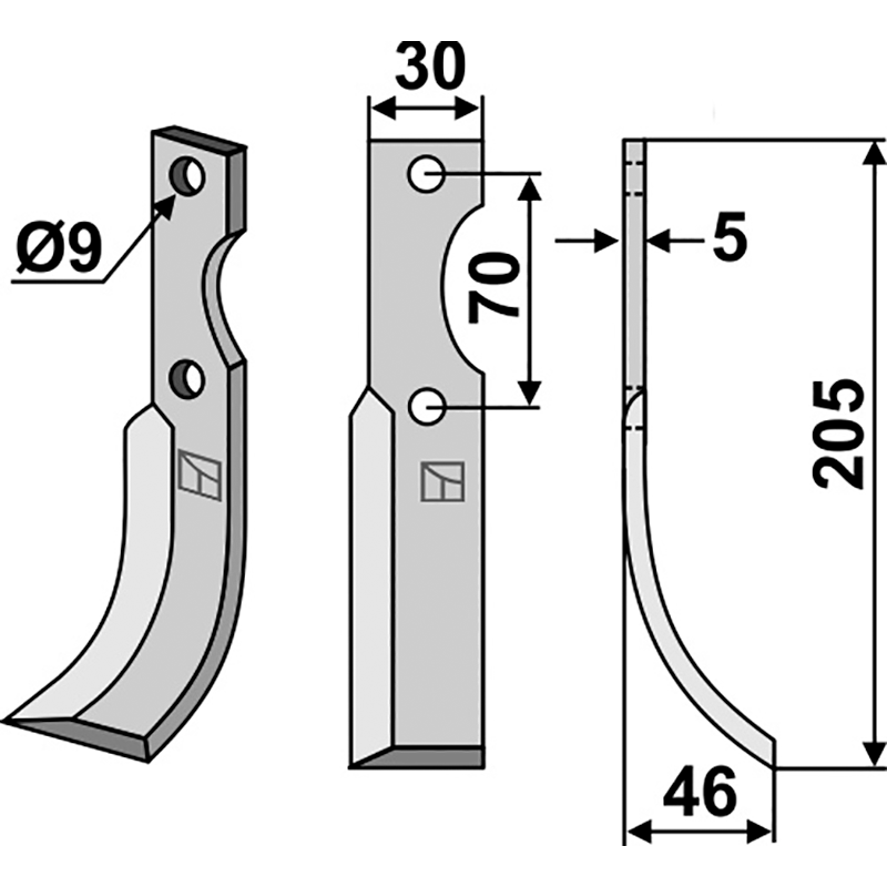 HON-03R Fräsmesser, rechte Ausführung Honda F300 Fräsmesser, rechte Ausführung IHOF HON-03R