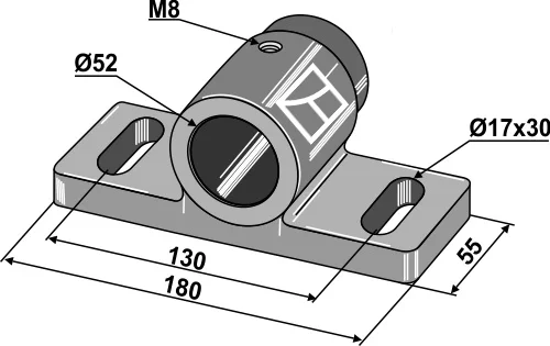 Gleitlager zur Montage auf runde Wellen Ø50mm